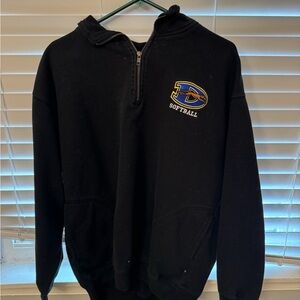 Black Softball Quarter-Zip Sweater